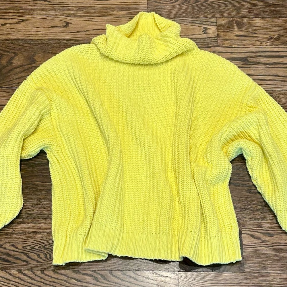 Free People Yellow Oversized Chunky Shaker Sweater - Picture 7 of 8